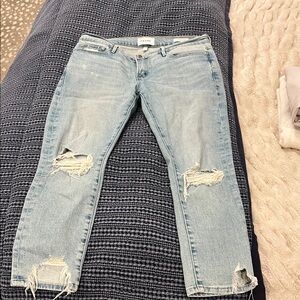 Frame Denim Light Blue Le Garçon Crop Jeans